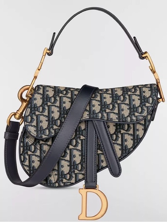 Dior Handbags - Dior Mini Saddle Bag with Strap
Blue Dior Oblique Jacquard
